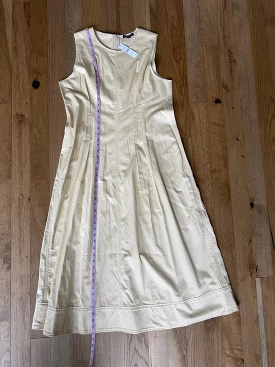 J.Crew Pintuck Midi Dress — Pale Yellow — Size 16 — NWT - Picture 14 of 16